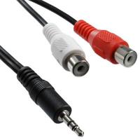 2 RCA vrouwtje naar 3.5mm mannetje plug Audio Y Kabel, Lengte: 20cm - thumbnail