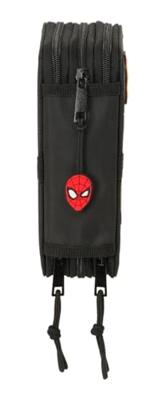Schooletui met Accessoires Spider-Man Attack Zwart 12,5 x 19,5 x 5,5 cm 37 Onderdelen