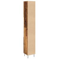 Badkamerkast 30x30x190 cm bewerkt hout oud houtkleurig - thumbnail