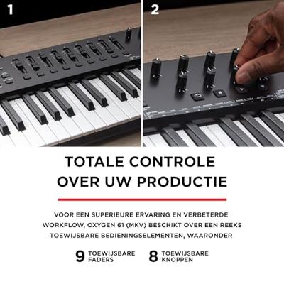 M-AUDIO Oxygen 61 (MKV) MIDI toetsenbord 61 toetsen USB Zwart