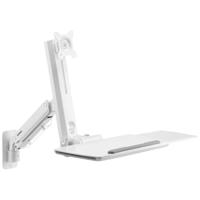 SpeaKa Professional SP-MM-950 1-voudig Monitor-wandbeugel Op elkaar, Met toetsenbordlade, Incl. 2 scannerhouders 43,2 cm (17) - 88,9 cm (35) Wit In hoogte - thumbnail