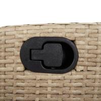 Tuinstoel verstelbaar met voetensteun poly rattan gemengd beige - thumbnail
