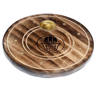 Mango Hout Ronde Hamsa Wierookhouder