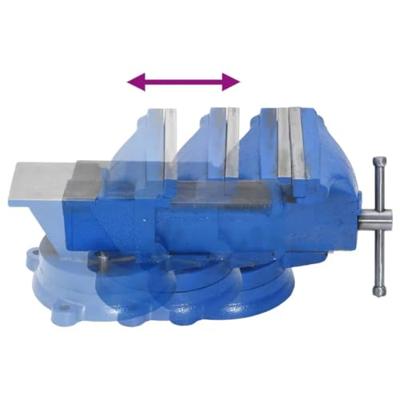 Bankschroef 100 mm gietijzer blauw - thumbnail