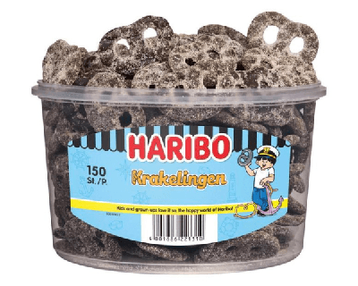 Haribo drop krakelingen (150 stuks)