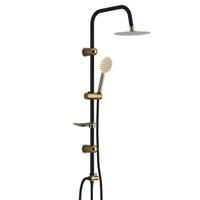 Douchekolom Fontastock Zwart Gouden Roestvrij staal ABS Verchroomd - thumbnail
