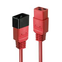 Lindy 30124 2m C19 stekker C20 stekker Rood electriciteitssnoer - thumbnail