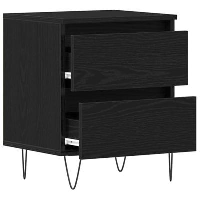 Nachtkastje 2 pcs Zwart eiken 40 x 35 x 50 cm Bewerkt hout