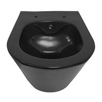 Wiesbaden Wandcloset Luxe Rimless 53 cm Inclusief Bidet-functie Mat Zwart - thumbnail