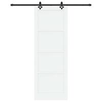 Schuifdeur Wit en zwart 83 x 232 cm Massief grenenhout - thumbnail