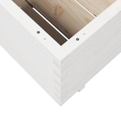 Plantenbak 80x80x49,5 cm massief grenenhout wit