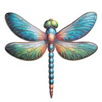 Wanddeco libelle metaal 37.5x42.5cm - thumbnail