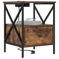 Nachtkastje Gerookt eiken 41,5 x 40,5 x 55 cm Bewerkt hout - thumbnail