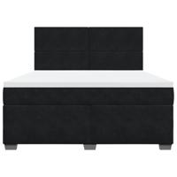 Boxspring met matras fluweel zwart 180x200 cm - thumbnail