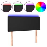 Hoofdbord LED 80x5x78/88 cm kunstleer zwart - thumbnail