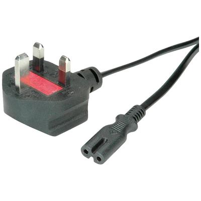 VALUE UK stroomkabel met connector C7, 2 polig, zwart, 1,95 m