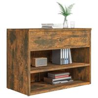 Schoenenbank 60x30x45 cm bewerkt hout gerookt eikenkleurig - thumbnail