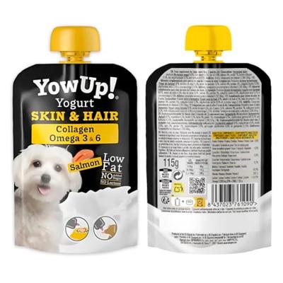 YowUp! YowUp! Skin & Hair Yoghurt voor honden, zalmsmaak, huid- en haarverzorging met omega 3 en collageen, 10 x 115 g, functionele hondensnack zonder lactose en suiker