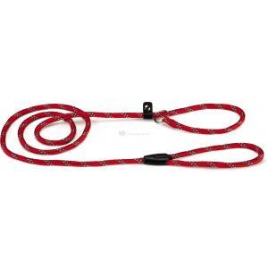 Hondenriem van rond nylon sliplijn 170cm x 8mm rood Hondenriem van rond nylon sliplijn 170cm x 8mm rood