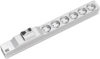 Bachmann 333.411 19 inch Stekkerdoos voor patchkast 1 HE Geaarde contactdoos Grijs-wit (RAL 7035) - thumbnail
