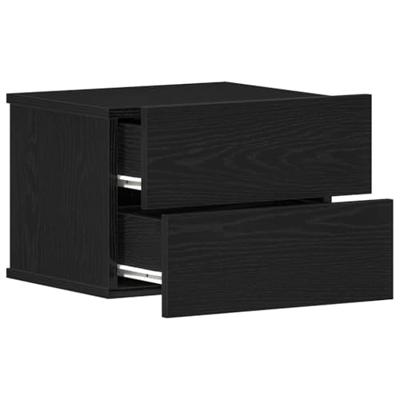 Nachtkastje 2 pcs Zwart Eiken 40 x 30 x 30 cm Bewerkt hout