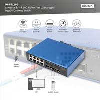 Digitus DN-651160 Industrial Ethernet Switch 8 + 4 poorten 1 GBit/s - thumbnail