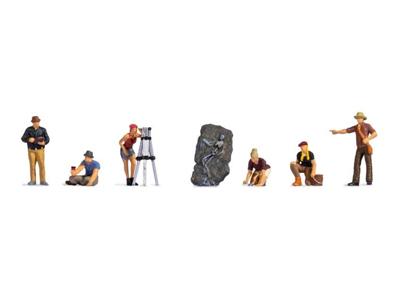 NOCH 15043 H0 Archeologen figuren Geverfd, Staand, Zittend