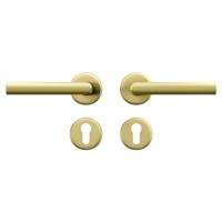 AXA AXA Curve klik deurkruk Milan op rozet met profielcilinderrozetten - aluminium/goud - thumbnail