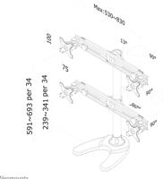 Neomounts FPMA-D700DD4 Monitorvoet Aantal monteerbare displays: 4 Display(s) 48,3 cm (19) - 76,2 cm (30) Zwart In hoogte verstelbaar, Kantelbaar, Zwenkbaar, - thumbnail