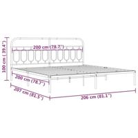 Bedframe met hoofdbord metaal wit 200x200 cm - thumbnail