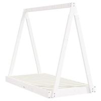 Kinderbedframe 70x140 cm massief grenenhout wit - thumbnail