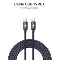 SUBBLIM USB-C naar USB-C kabel, 60 W, 2 m, gevlochten nylon, zwart, PD-snel opladen, overdracht 480 Mbit/s - thumbnail