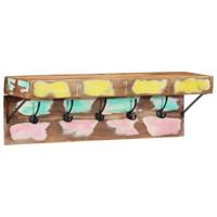 VidaXL Kapstok met plank bruin 73 x 19 x 23 cm massief gerecycled hout - thumbnail