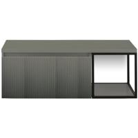 Frozen 3D Badmeubelset 120 cm - Greeplijst in Kleur - Zwart Frame - Wastafelbovenblad Petrol Mat - thumbnail