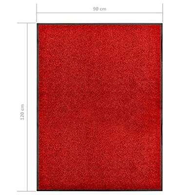 Deurmat wasbaar 90x120 cm rood - thumbnail