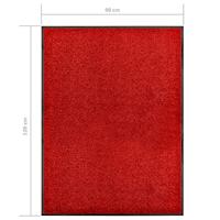 VidaXL Deurmat wasbaar 90x120 cm rood - thumbnail