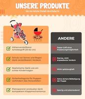 Poppenwagen Jogger Lola - Vlinders Koraal - thumbnail