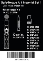 Wera Safe-Torque A 1 Imperial Set 1, 1/4" vierkant, 2-12 Nm, 10-delig - 05075831001 - thumbnail