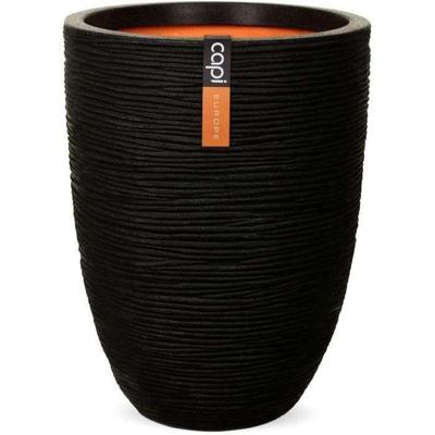 Capi Vaas Elegant Laag Rib NL 46x58 cm - Zwart