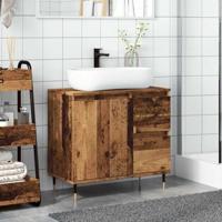 Badkamerkast 65x33x60 cm bewerkt hout oud houtkleurig - thumbnail