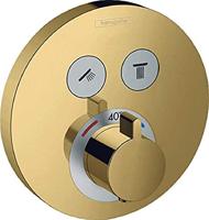 Thermostaat Afbouwdeel ShowerSelect HansGrohe Voor 2 Functies Rond Gepolijst Goud - thumbnail