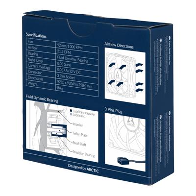 ARCTIC F9 Silent Computer behuizing Ventilator 9,2 cm Zwart 1 stuk(s) ARCTIC F9 Silent Computer behuizing Ventilator 9,2 cm Zwart 1 stuk(s)