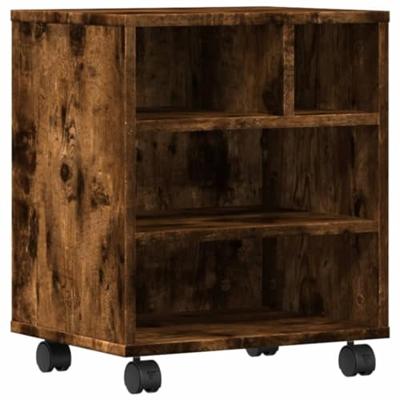 Printerkastje met wielen 41x32x48 cm gerookt eikenkleurig Printerkastje met wielen 41x32x48 cm gerookt eikenkleurig