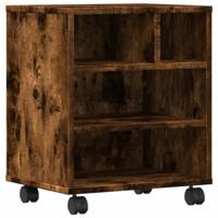 Printerkastje met wielen 41x32x48 cm gerookt eikenkleurig - thumbnail