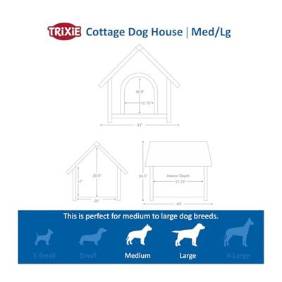 Trixie - Niche Cottage. M-L. 83 × 87 × 101 cm. voor Border collie-honden. - TR-39532