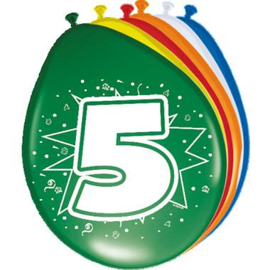 Folat BV Cijfer ballonnen 5 jaar, 8st.