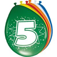 Folat BV Cijfer ballonnen 5 jaar, 8st. - thumbnail