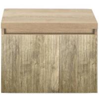 Frozen 3D Badmeubelset 60 cm - Greeplijst in Kleur - Inclusief Wastafelbovenblad French Oak - thumbnail