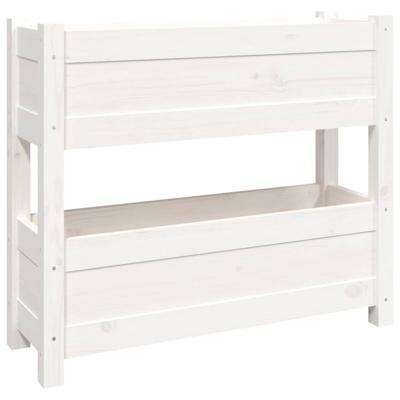 VidaXL Plantenbak 77x25x66 cm massief grenenhout wit