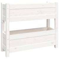 VidaXL Plantenbak 77x25x66 cm massief grenenhout wit - thumbnail